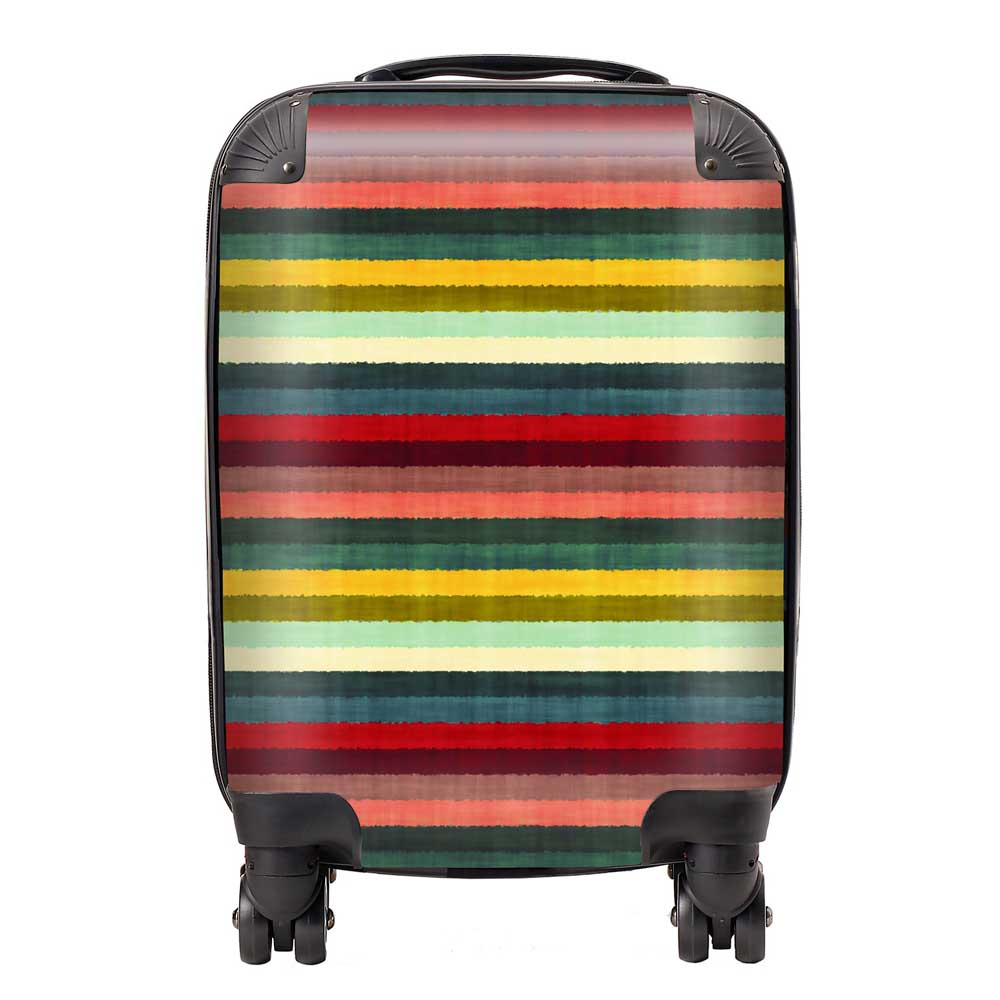 Multicolour Striped Brish Pattern Suitcase