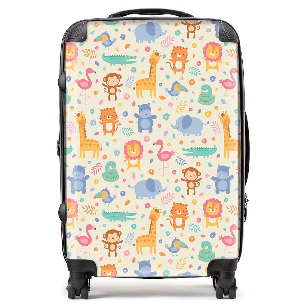Cute Pastel Jungle Animals Suitcase