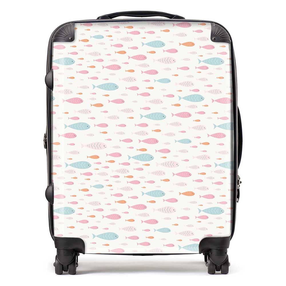 Hand Drawn Swimming Fish Suitcase