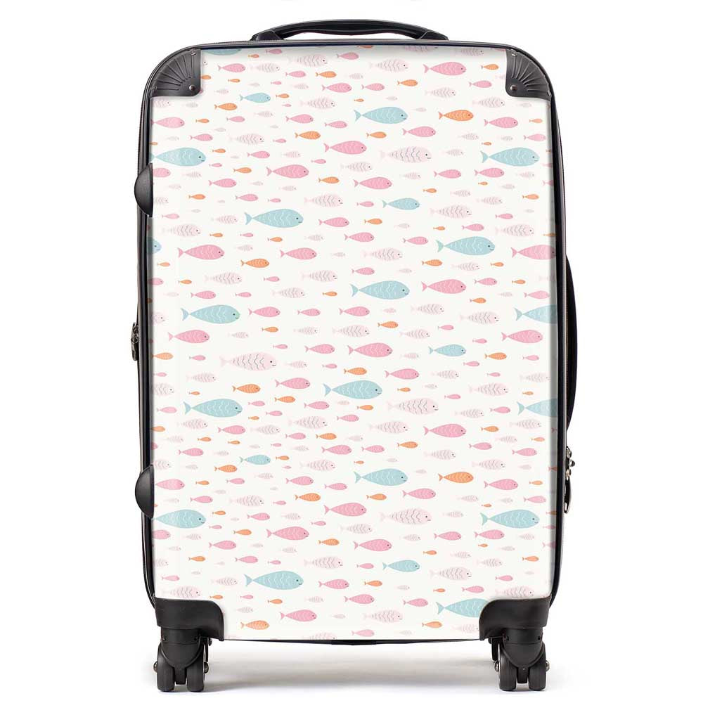 Hand Drawn Swimming Fish Suitcase