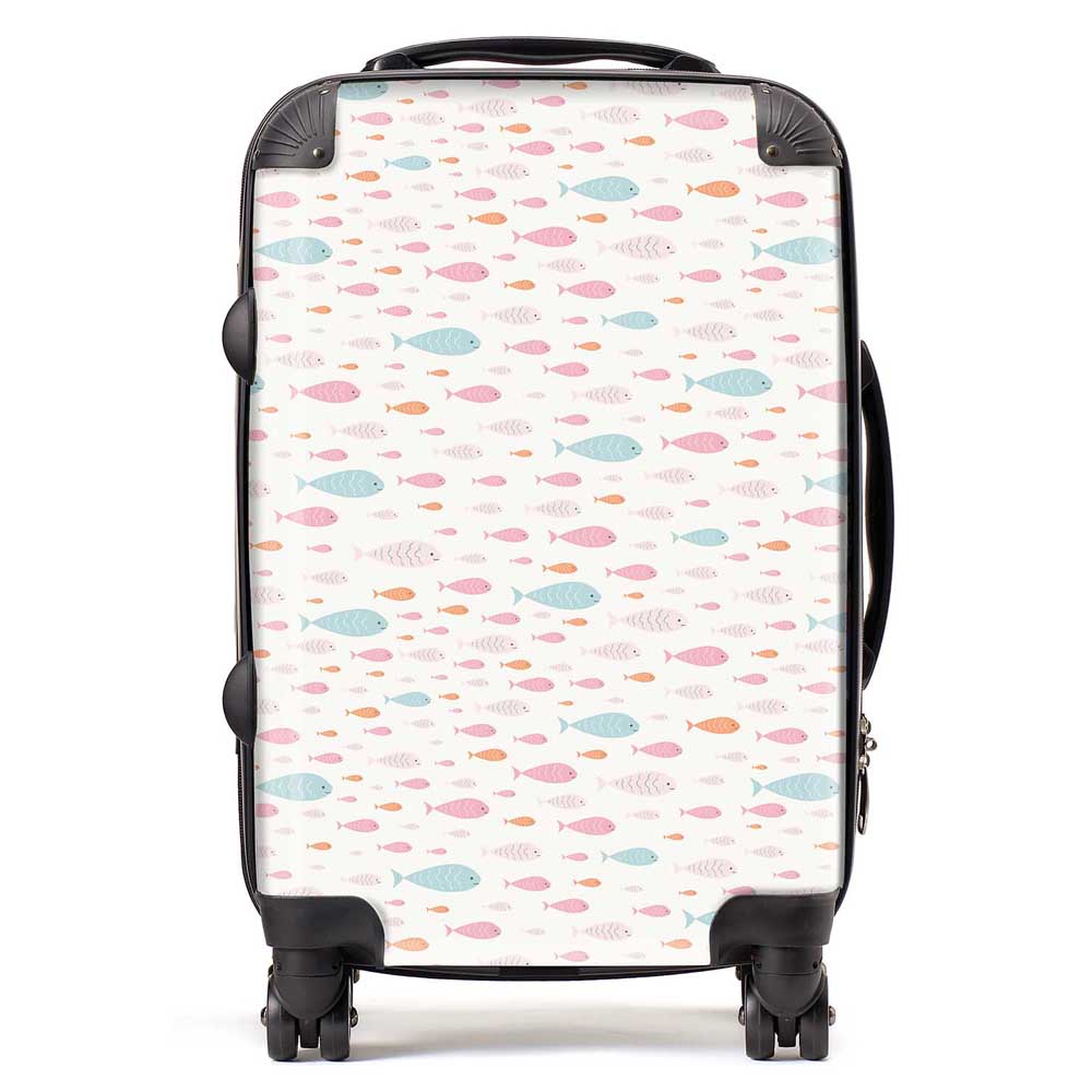 Hand Drawn Swimming Fish Suitcase