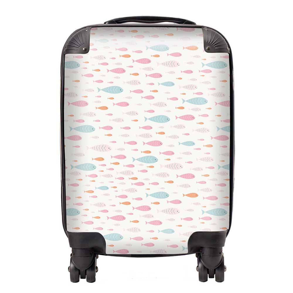 Hand Drawn Swimming Fish Suitcase