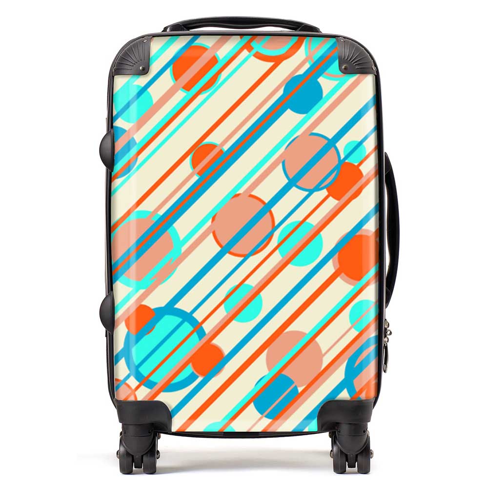 Retro Stripes And Circles Suitcase