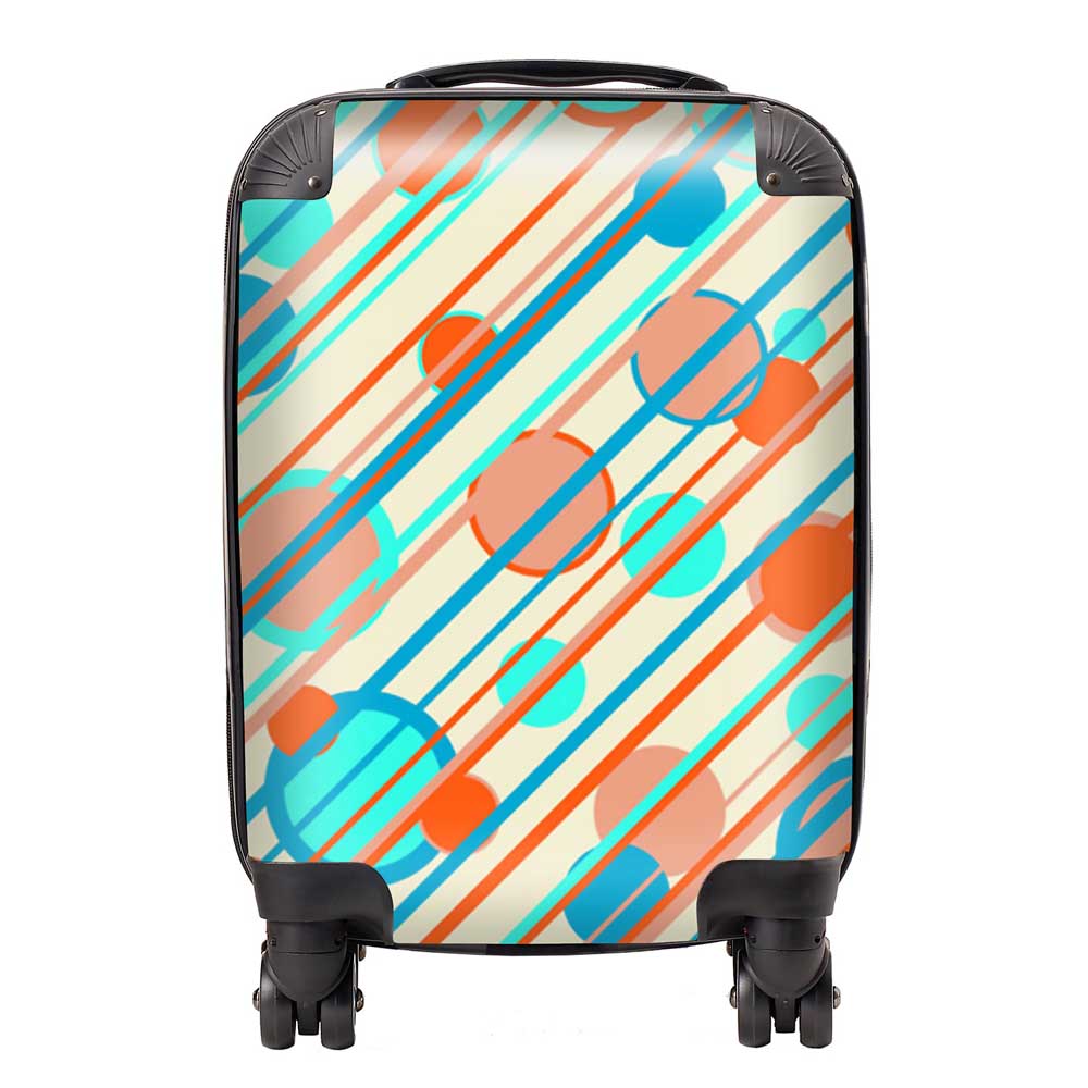 Retro Stripes And Circles Suitcase