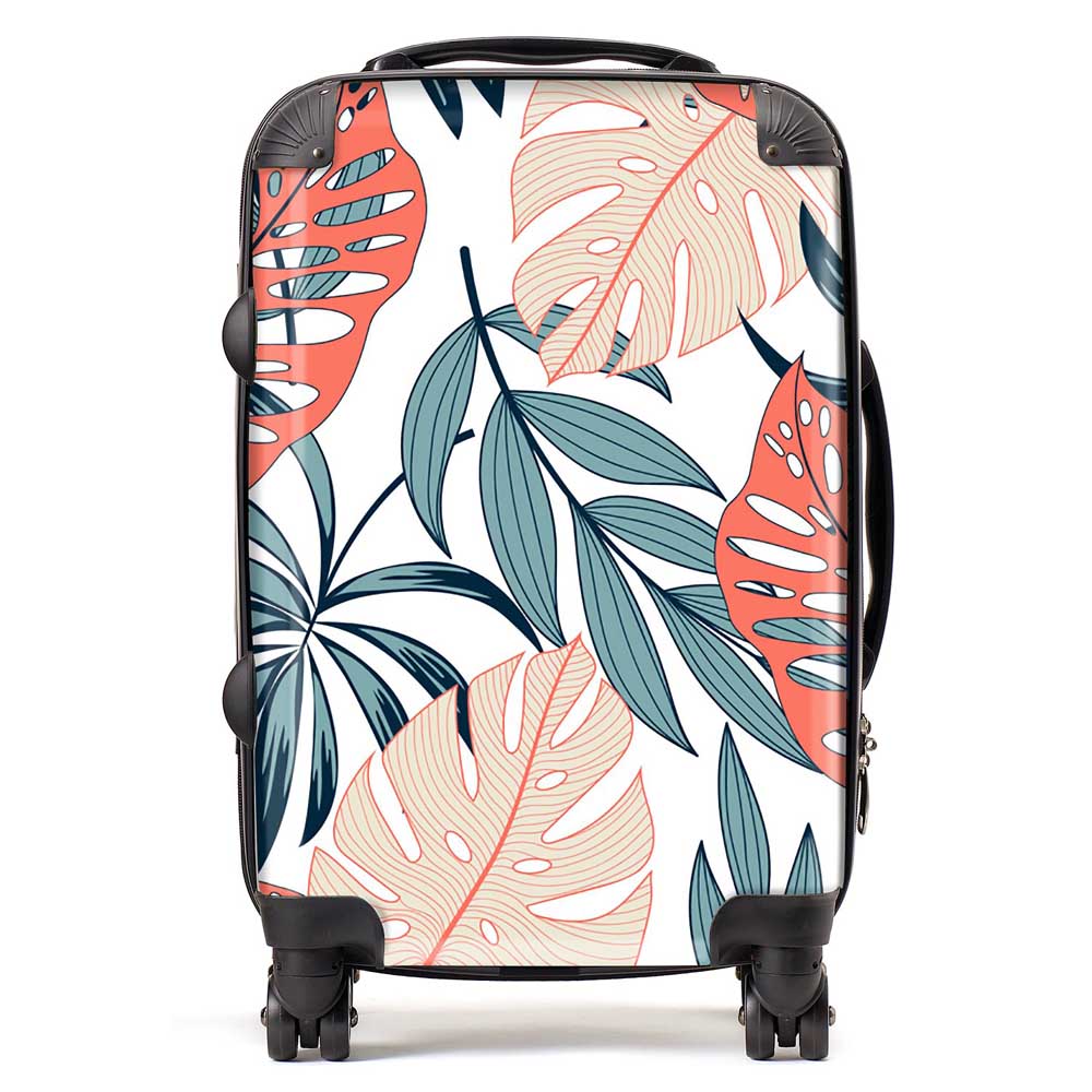 Tropical Leaf Pattern Suitcase