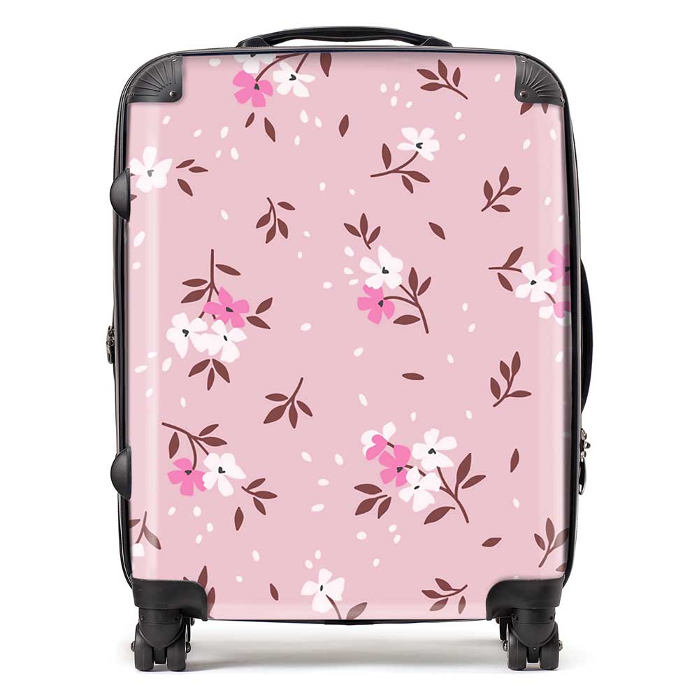 Pretty Pink Flower Pattern Suitcase