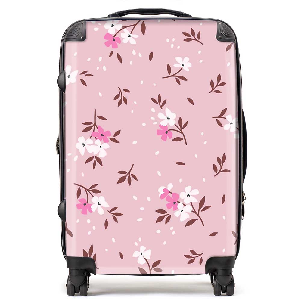 Pretty Pink Flower Pattern Suitcase
