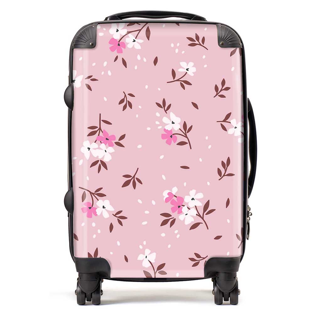 Pretty Pink Flower Pattern Suitcase