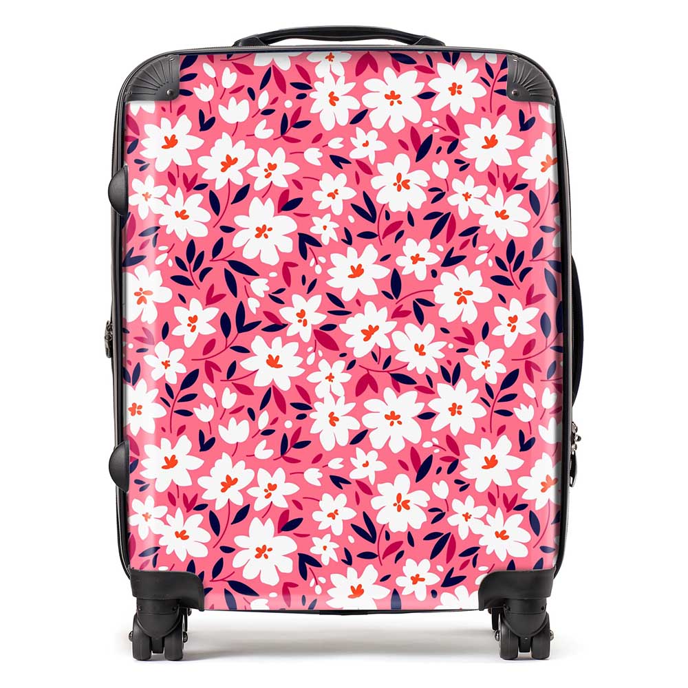 Small Cute White Flower Pattern Suitcase