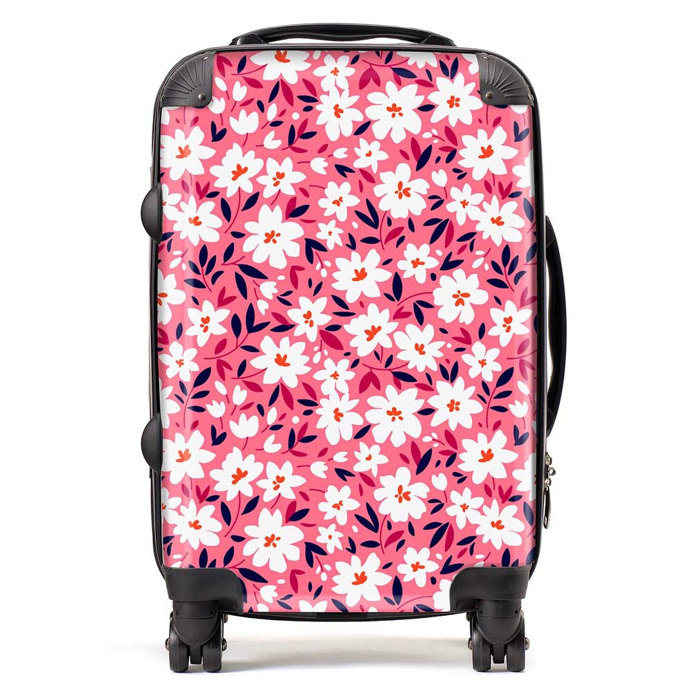 Small Cute White Flower Pattern Suitcase