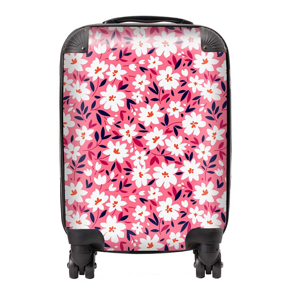 Small Cute White Flower Pattern Suitcase