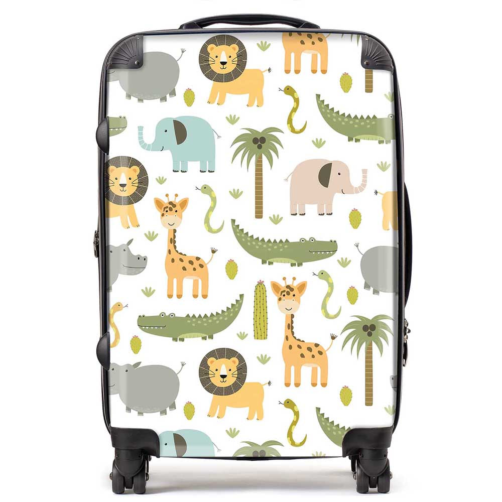 Cute Safari Animals Suitcase