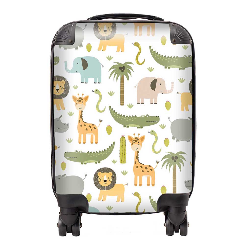 Cute Safari Animals Suitcase