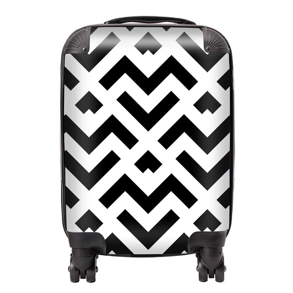 Black And White Abstract Pattern Suitcase