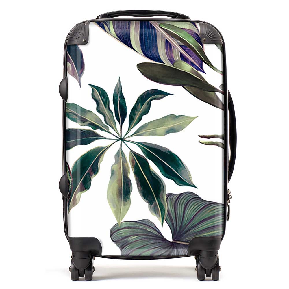 Watercolor Tropical Leaf Suitcase
