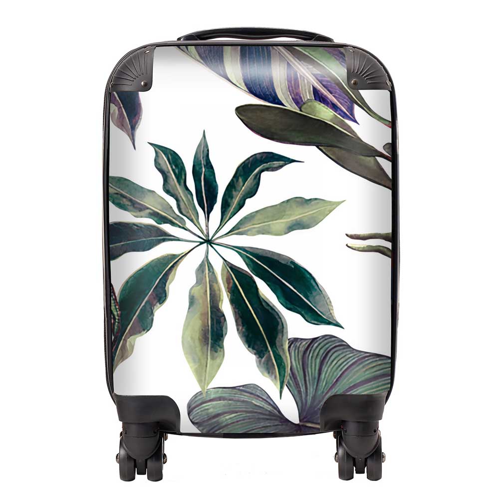 Watercolor Tropical Leaf Suitcase