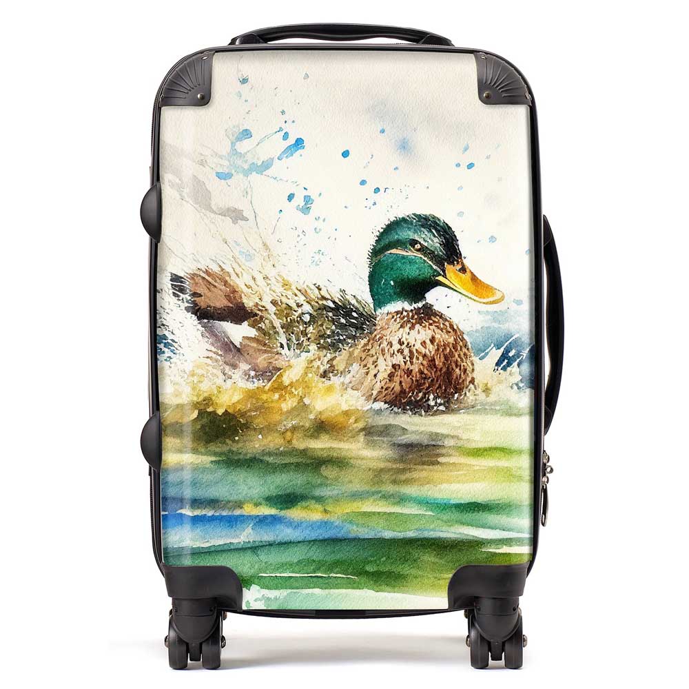 Splashing Mallard Watercolour Suitcase