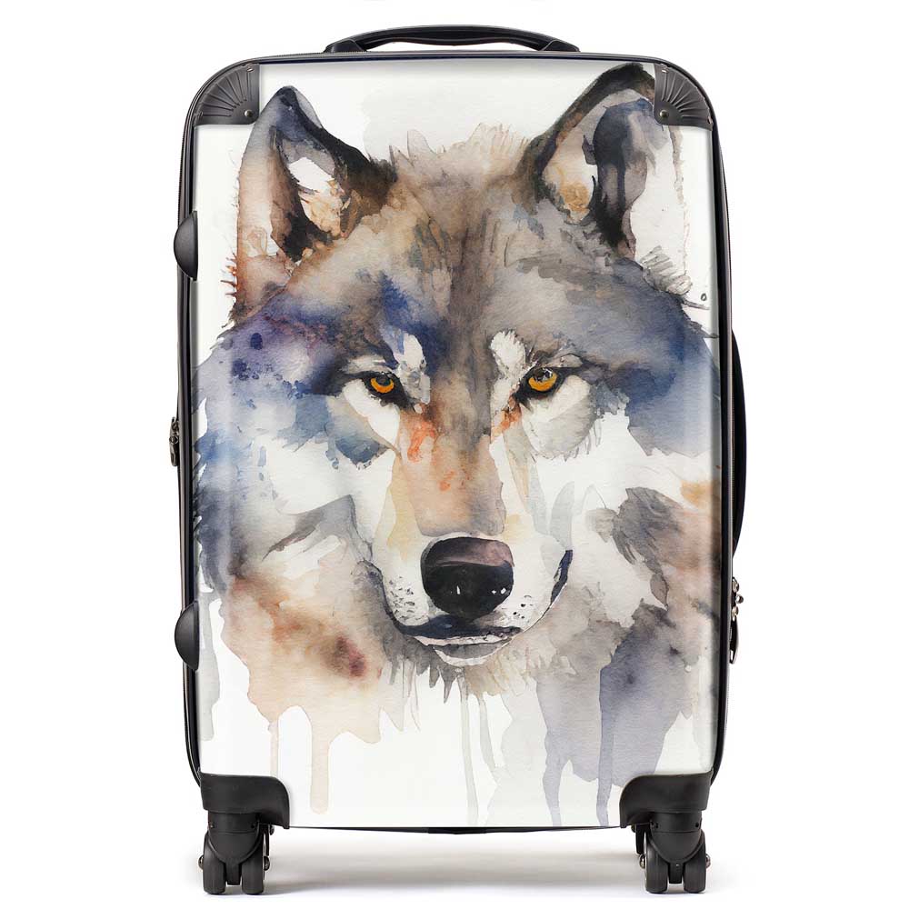 Wolf Watercolour Suitcase