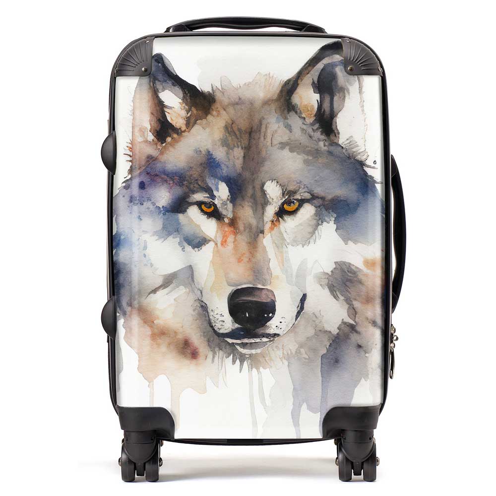 Wolf Watercolour Suitcase
