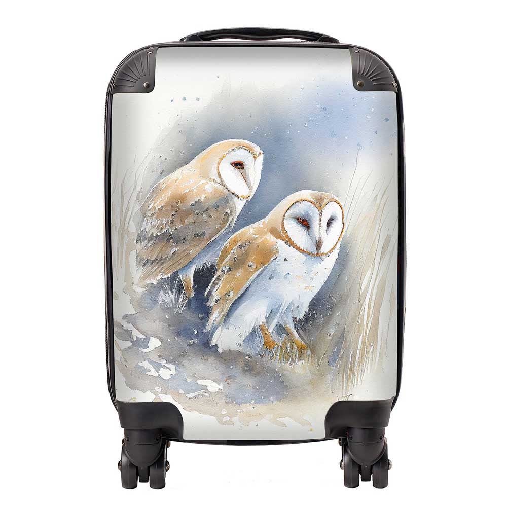 Barn Ano Owls Watercolour Suitcase
