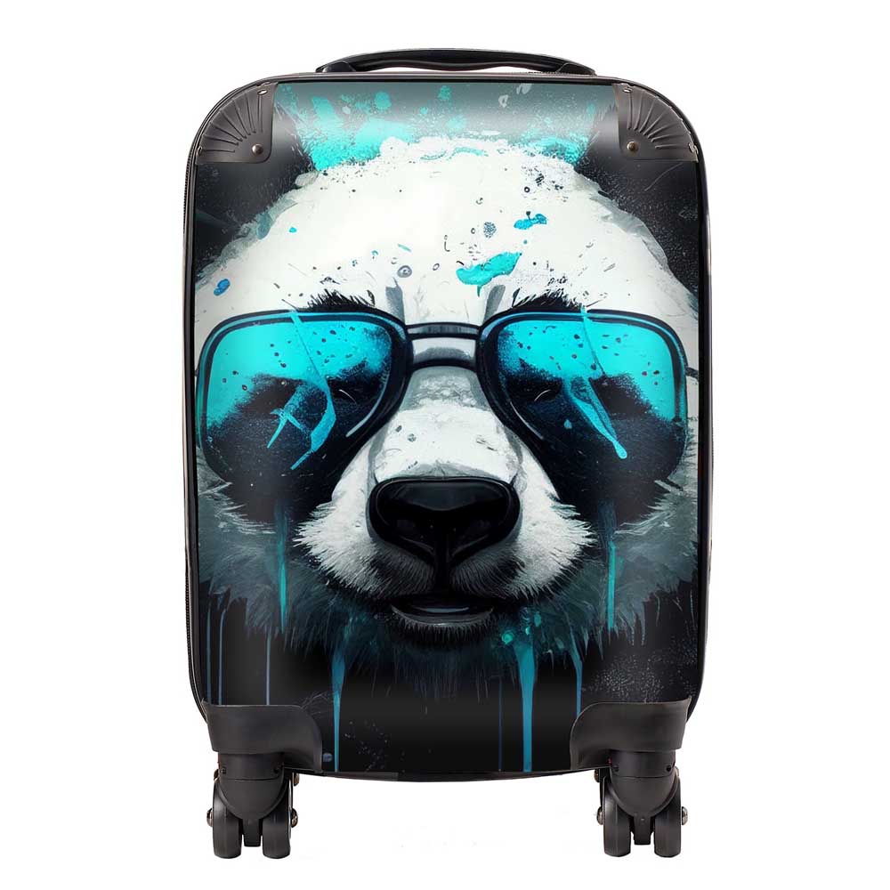 Panda With Blue Glasses Splashart Suitcase