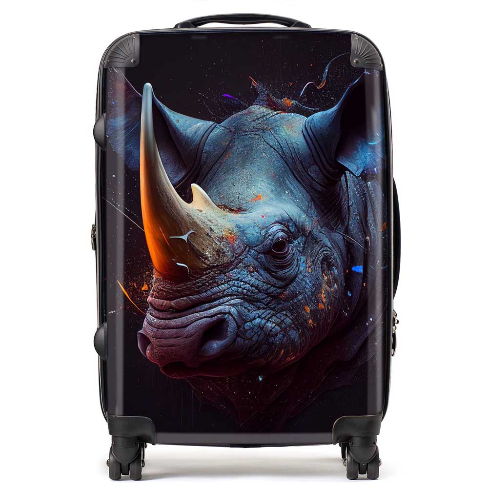 Rhino Face Splashart Suitcase