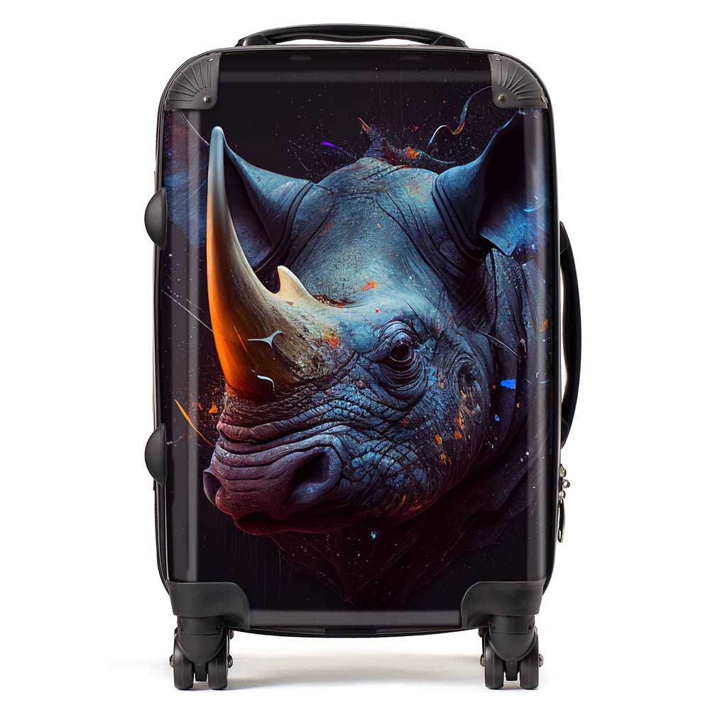 Rhino Face Splashart Suitcase