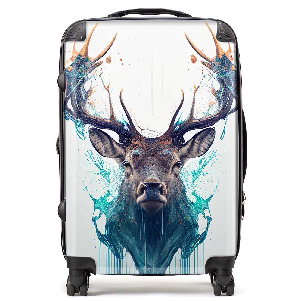 Stag Face Splashart Suitcase