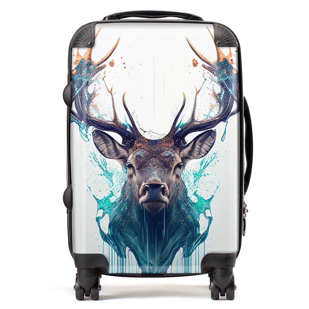 Stag Face Splashart Suitcase