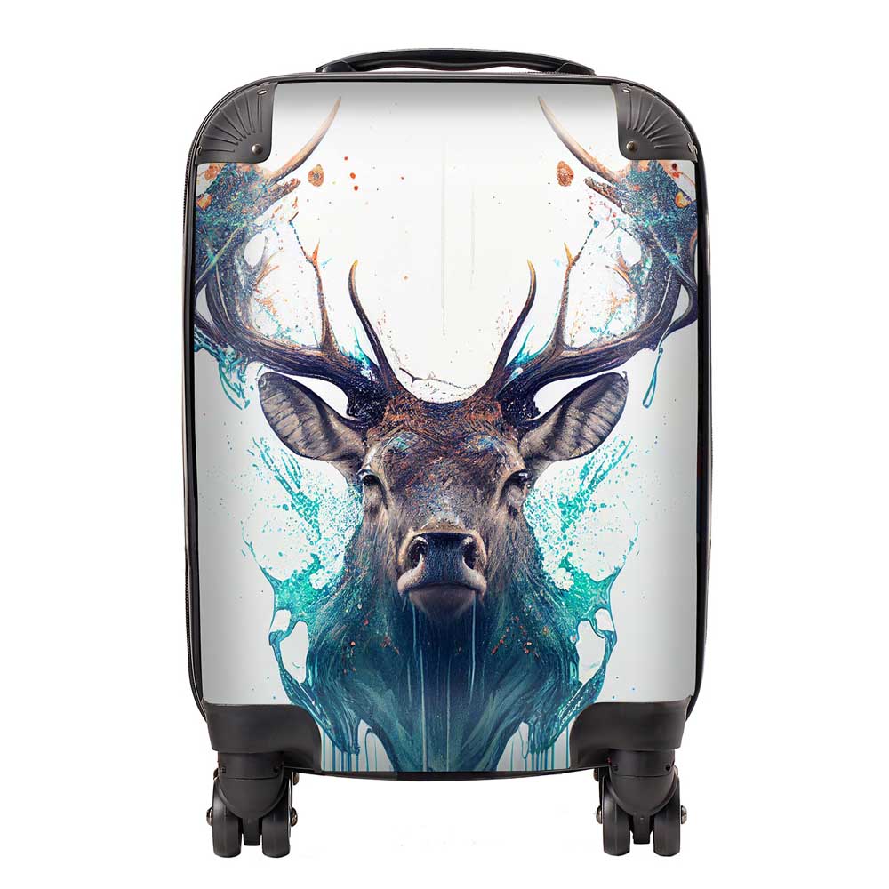Stag Face Splashart Suitcase