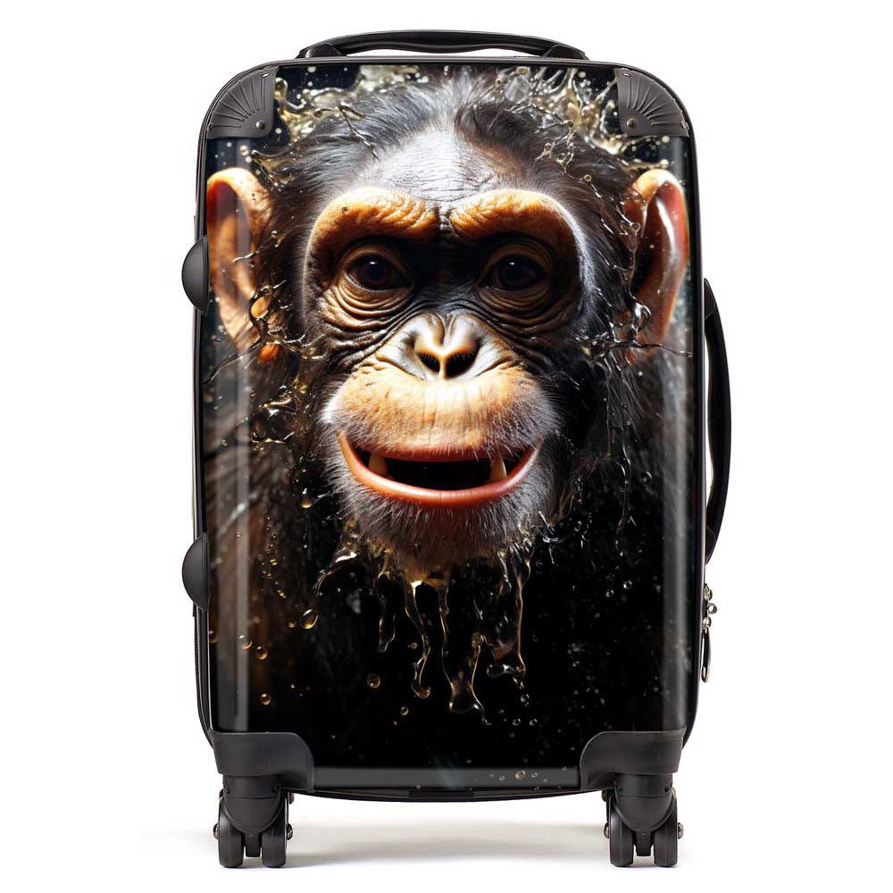 Realistic Monkey Face Splashart Suitcase