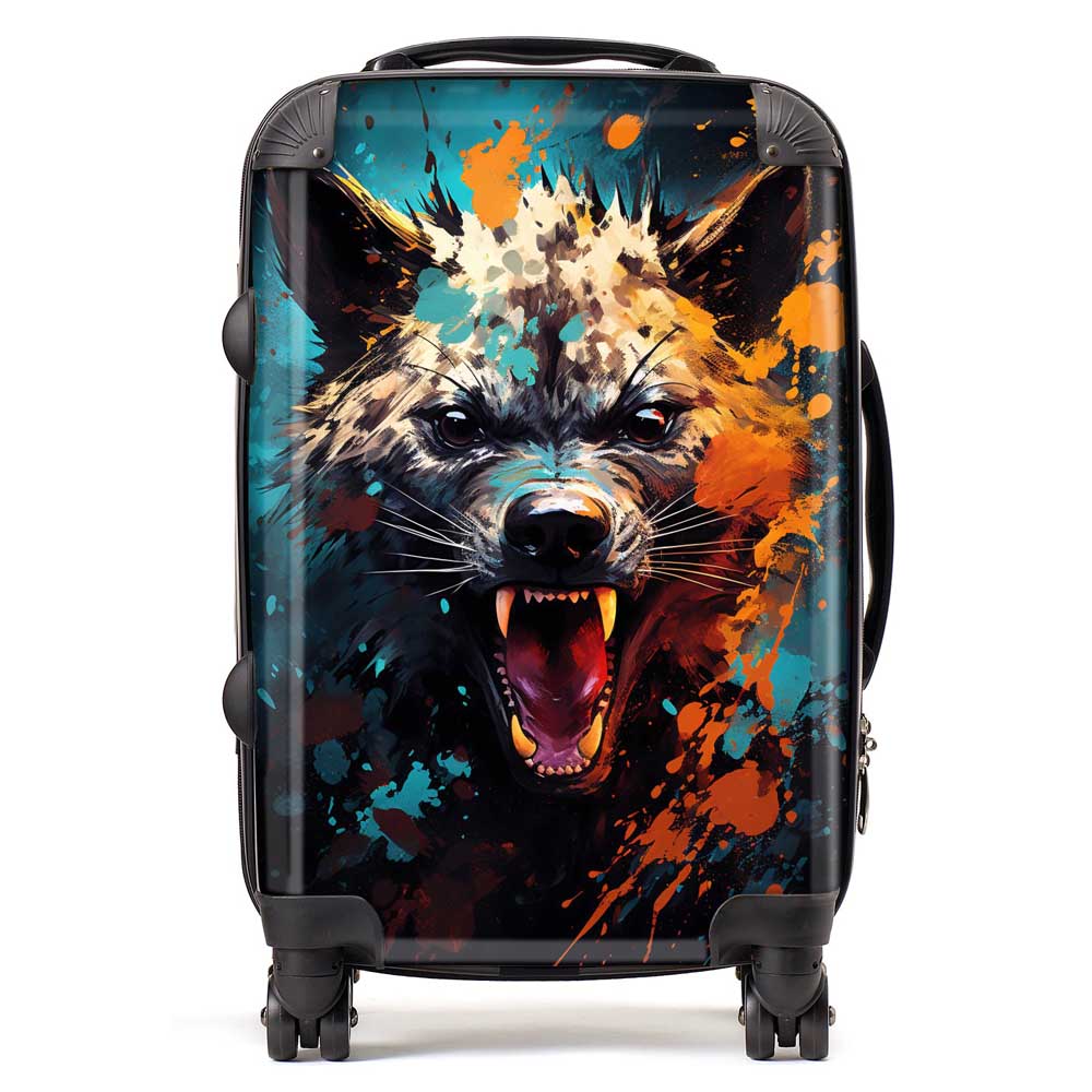 Splashart Angry Hyena Face Suitcase