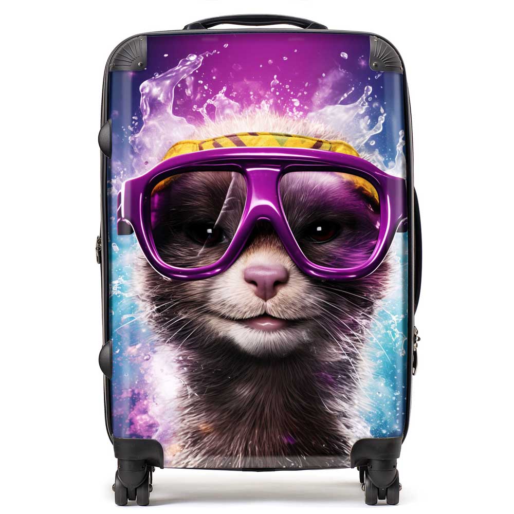 Splashart Ferret Purple Suitcase