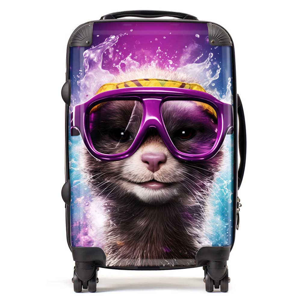 Splashart Ferret Purple Suitcase