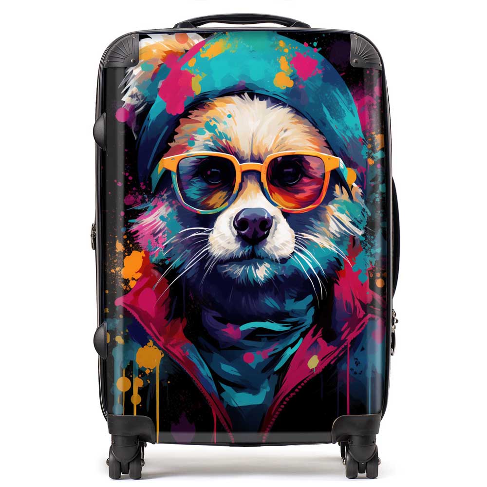 Multi Coloured Splashart Dog Suitcase