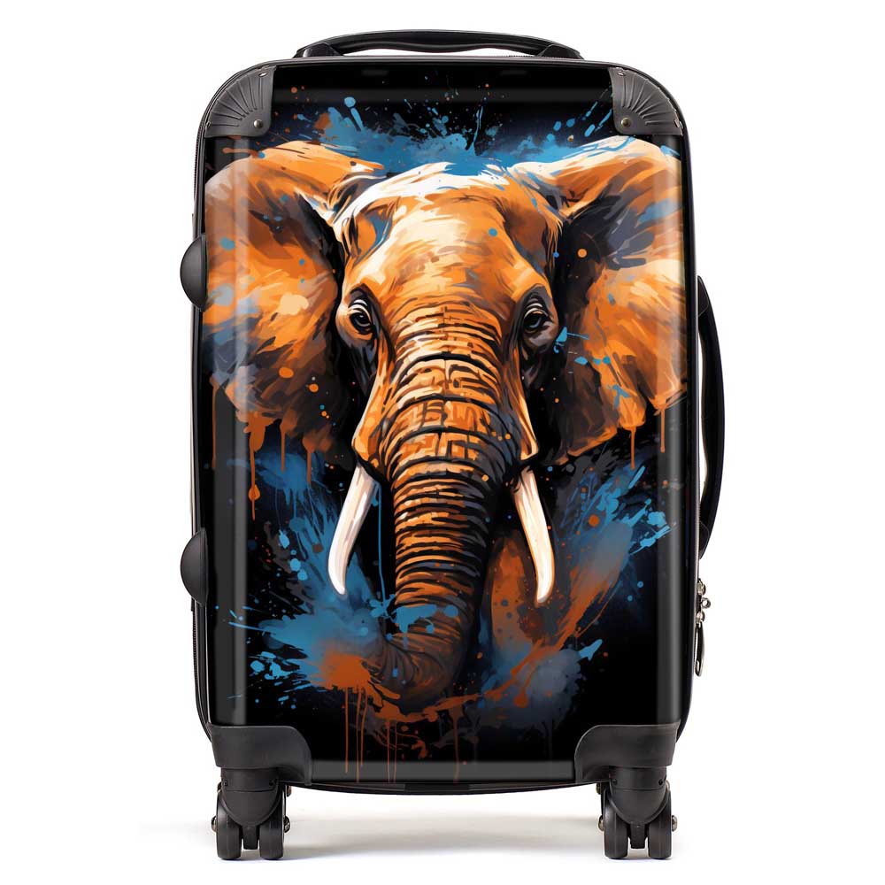 Splashart Elephant Blue Suitcase