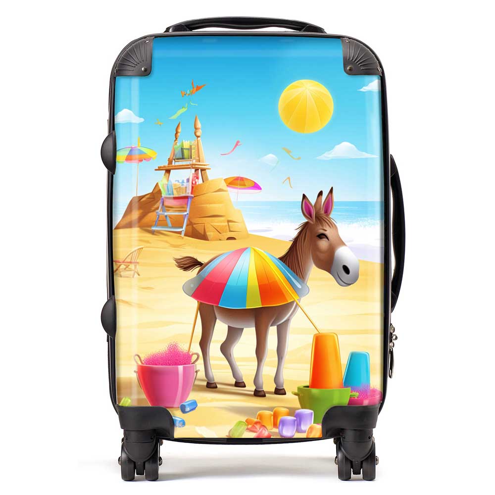 Donkey On A Beach Holiday Suitcase