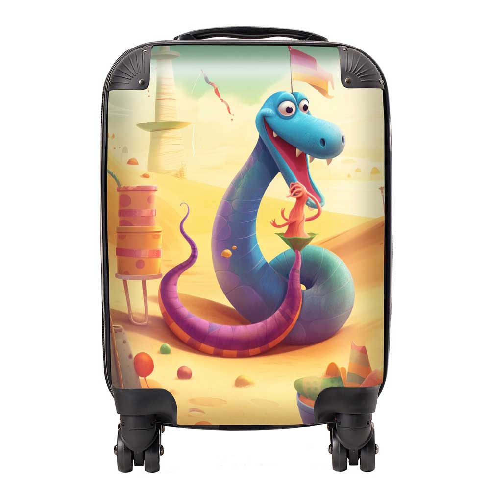 Snake On A Beach Holiday Suitcase
