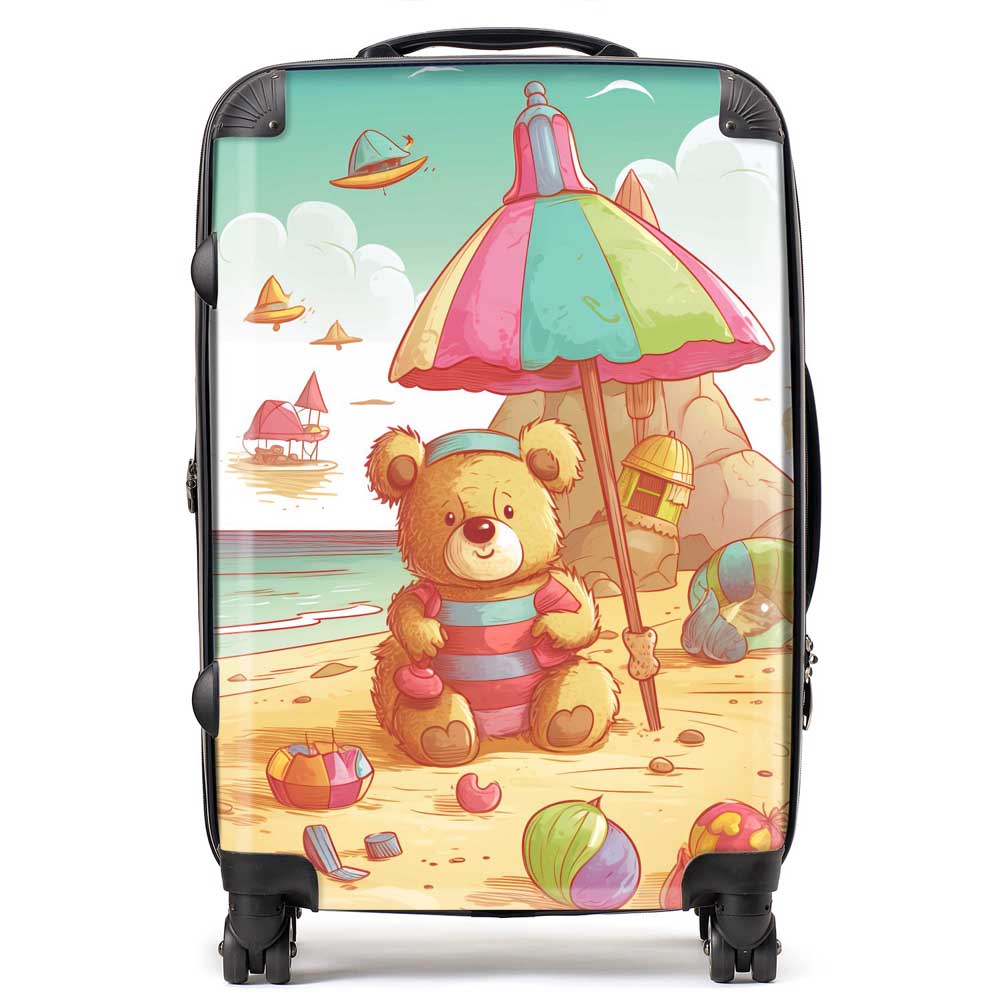 Teddy Bead On A Beach Holiday Suitcase