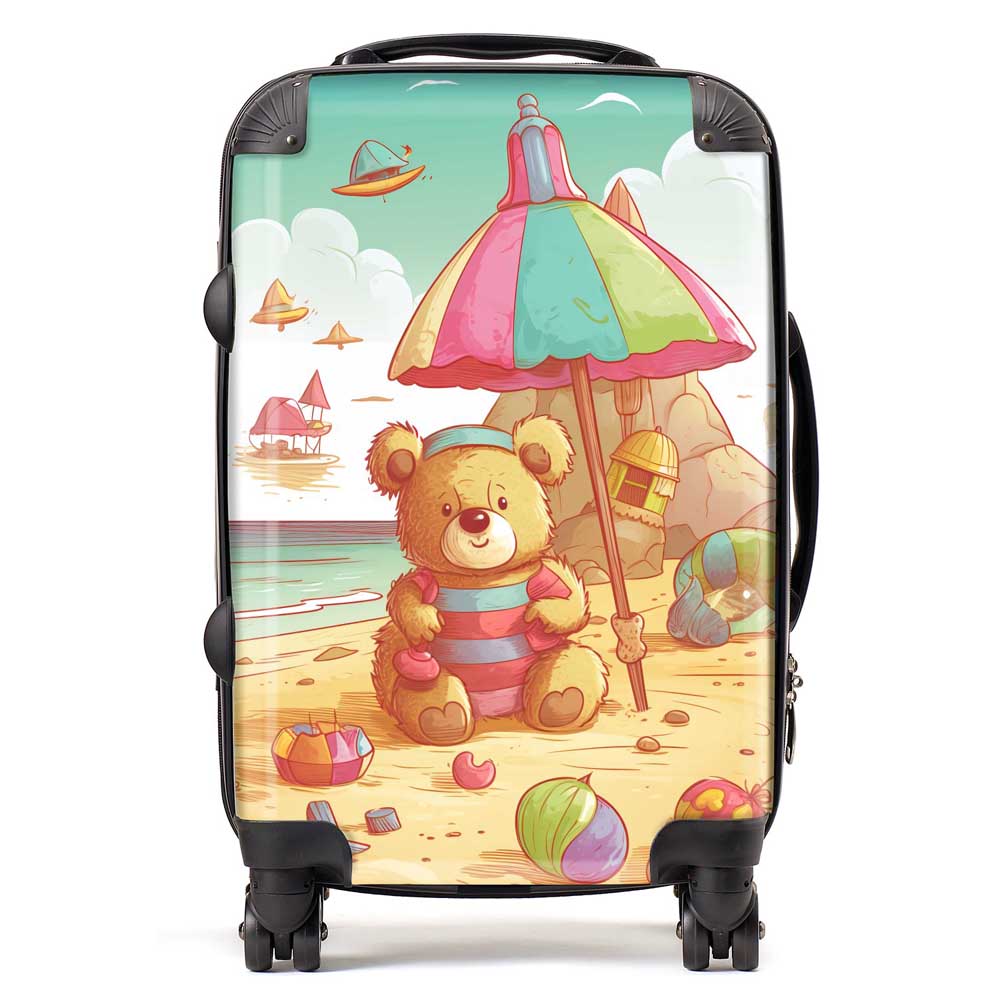 Teddy Bead On A Beach Holiday Suitcase