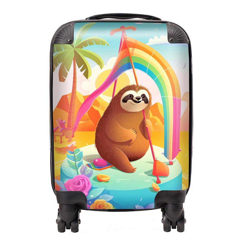 Sloth On A Beach Holiday Suitcase