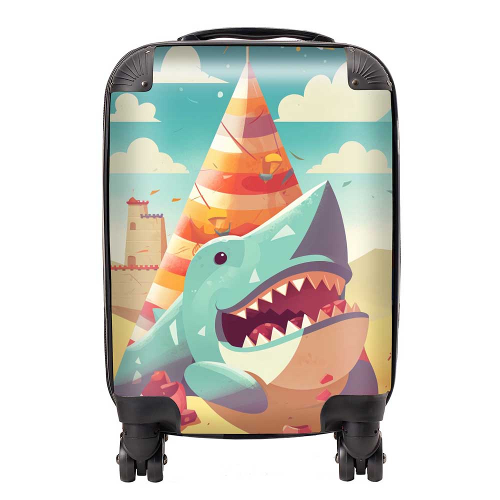 Shark On A Beach Holiday Suitcase