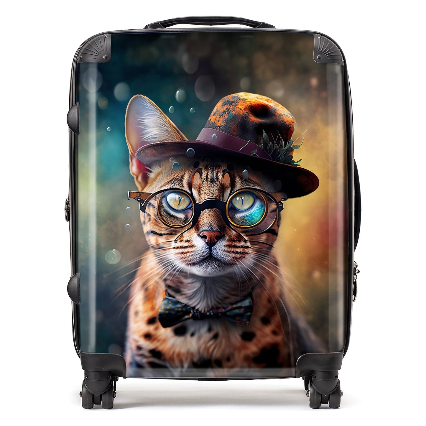 Bengal Cat Face Splashart Suitcase