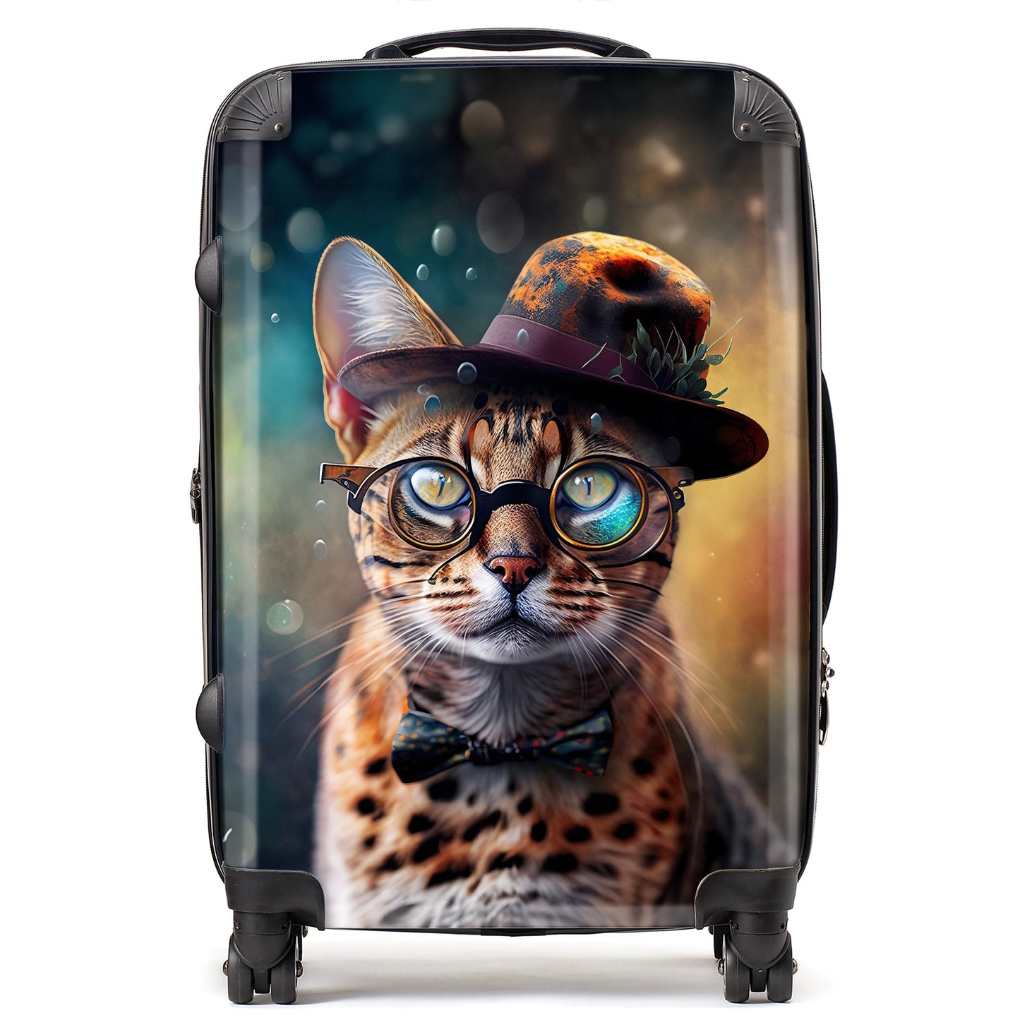 Bengal Cat Face Splashart Suitcase