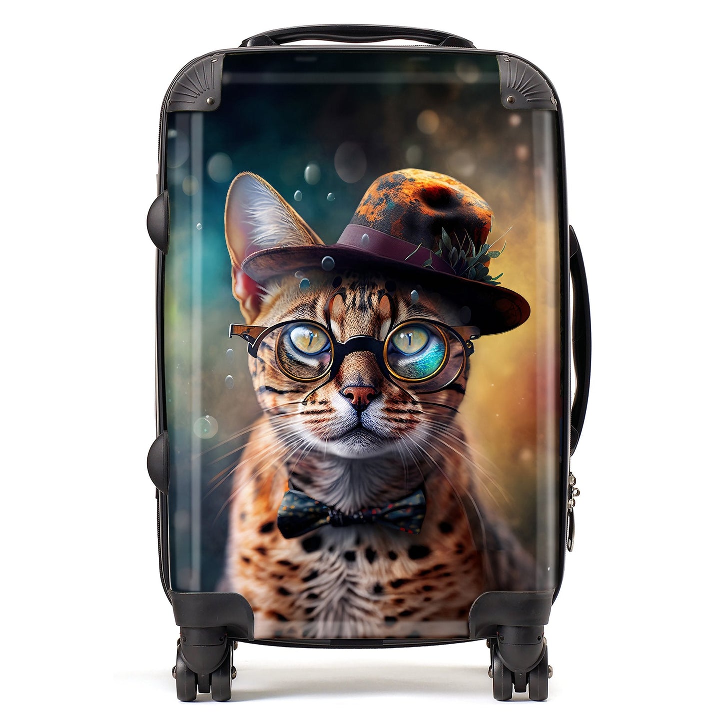 Bengal Cat Face Splashart Suitcase