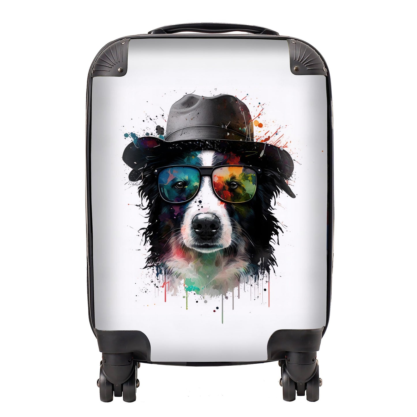 Border Collie Dog Splashart Suitcase