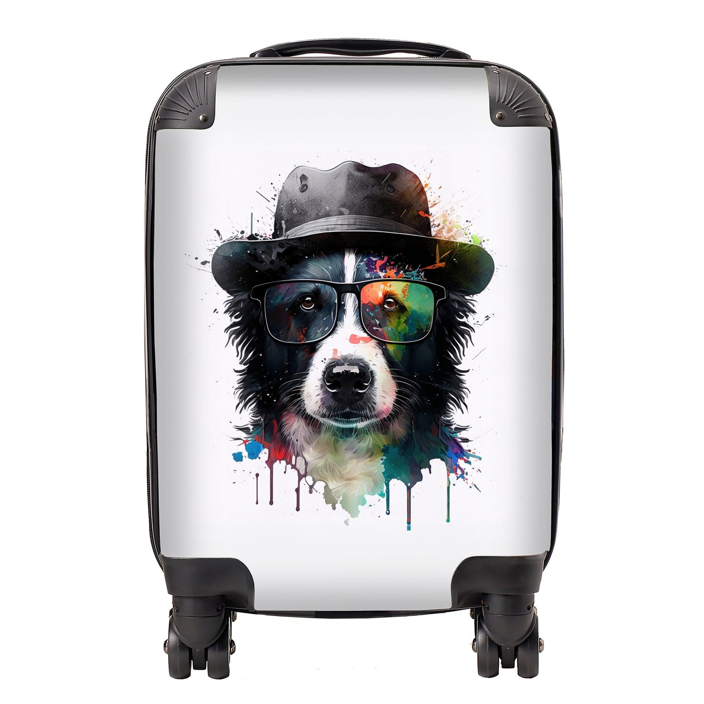 Border Collie Dog Splashart Suitcase