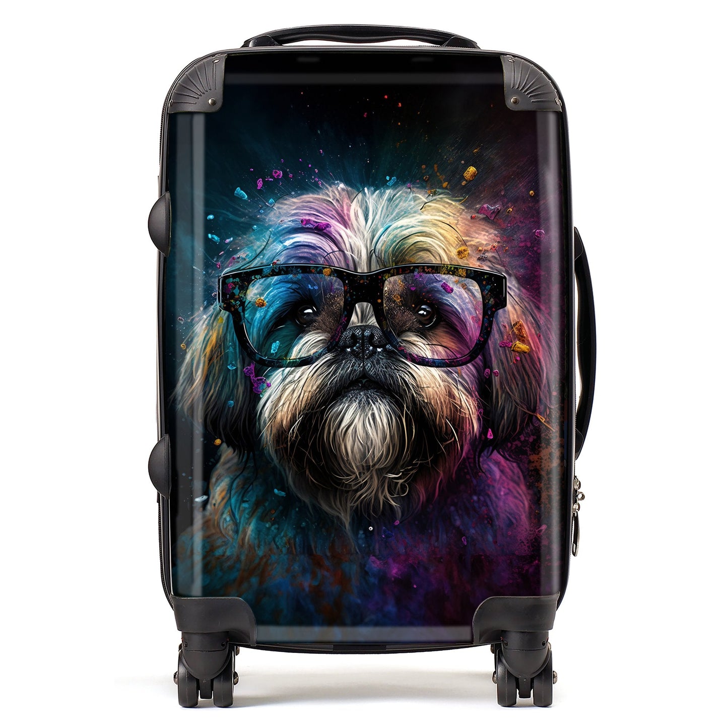 Lharsa Apso Dog Face Splashart Suitcase