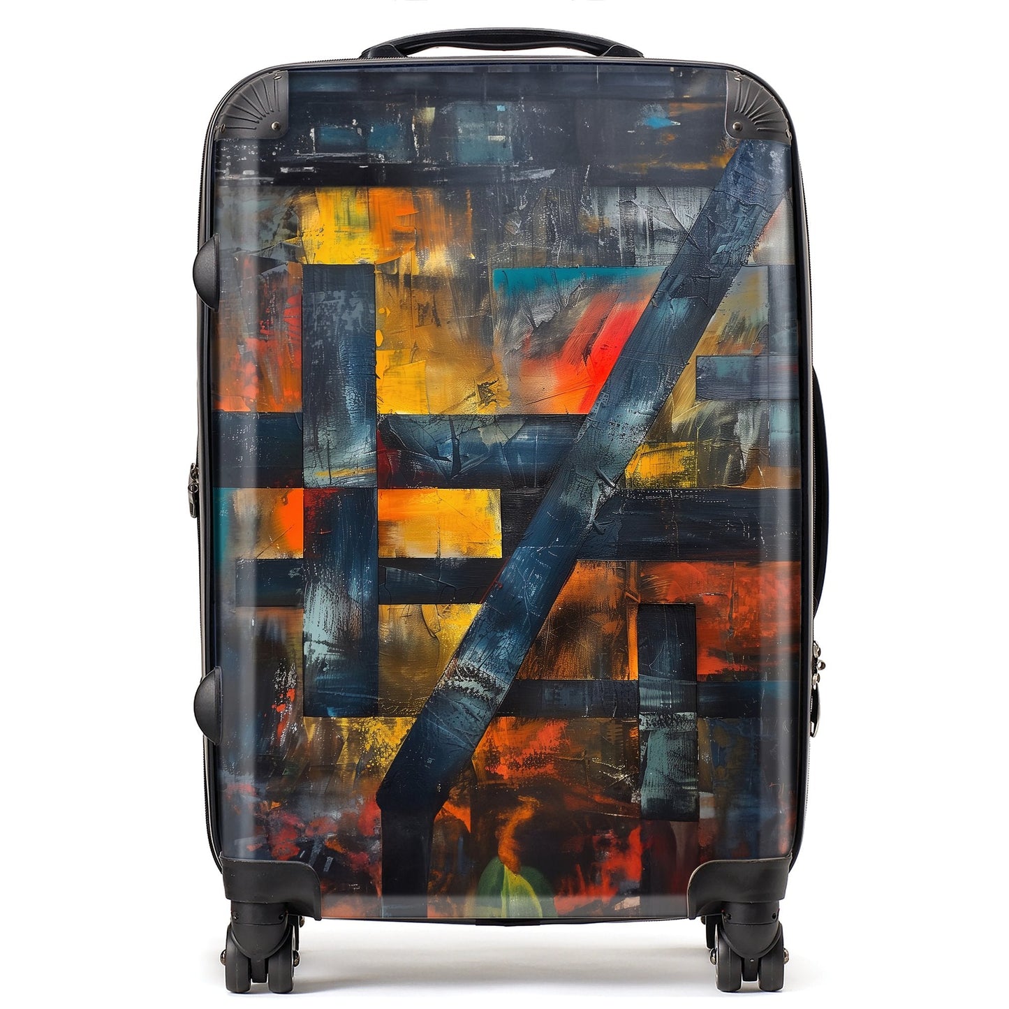 Geometric Interplay: Abstract Patterns Suitcase