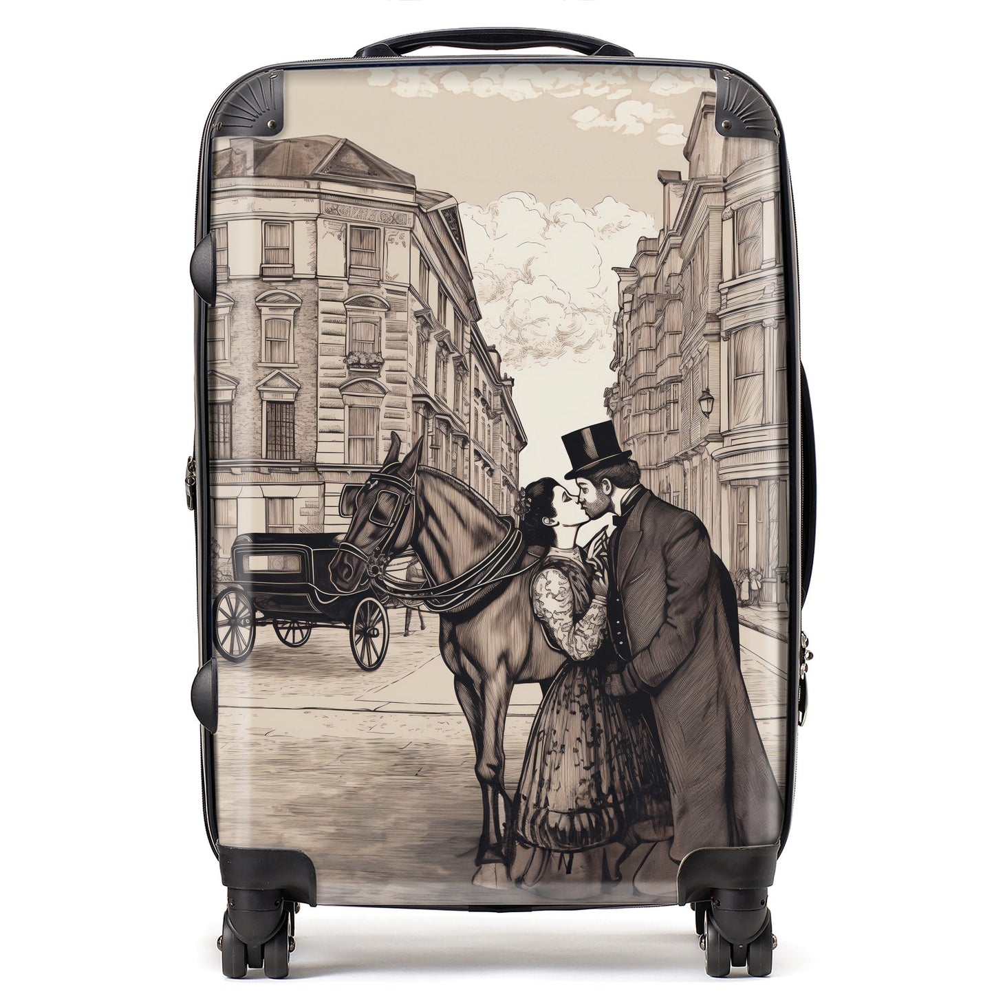 Victorian Lovers On A London Street Suitcase